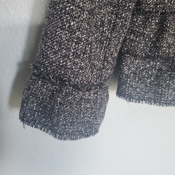 Halogen Ruffle Detail Tweed Jacket size Petite Large - Picture 7 of 13